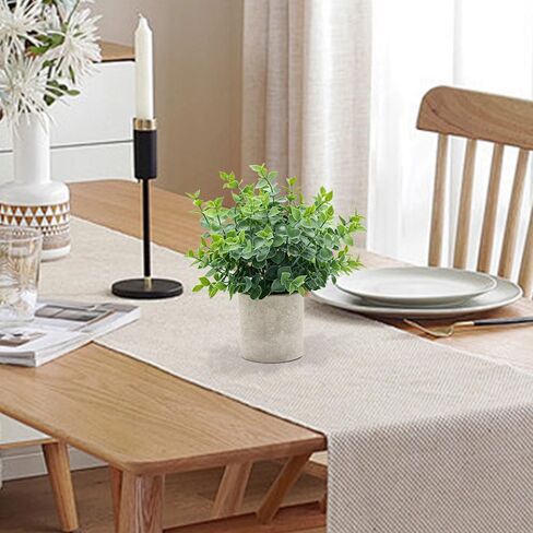 2 Pack Small Fake Plants Eucalyptus Potted Artificial Plants for Home Bathroom Farmhouse Room Coffee Table Decor（Green） in Saudi Arabia