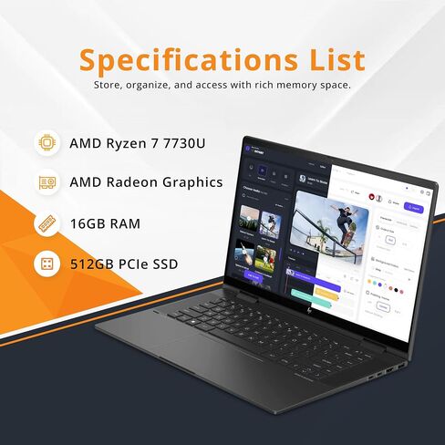لاب توب اتش بي انفي x360 2 في 1 بشاشة لمس 15.6 بوصة - ايه ام دي رايزن 5 5625U، ذاكرة الوصول العشوائي 32 جيجا، 1 تيرابايت اس اس دي، ويندوز 11، ملحقات 3 في 1 (متجددة) in Saudi Arabia