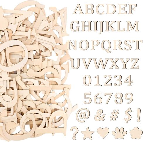 1440 Pcs Wooden Letters 1/2 Inch Small Wooden Alphabet Letters Numbers and Symbol for Craft, Unfinished Wooden Letters for Home Decor DIY Painting Crafts Spelling Homemade Education in Kuwait