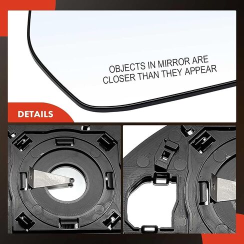 A-Premium Right Passenger Side Non-Heated Mirror Glass with Backing Plate Compatible with Toyota Camry 2018-2024 - Exterior Side View Convex Mirror in Saudi Arabia