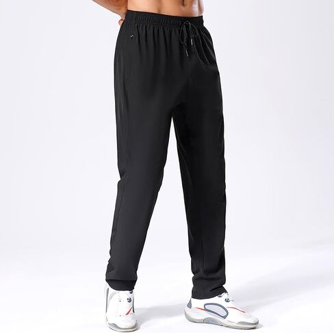 Men's Lightweight Athletic Pants, Quick-Dry and Comfortable Black in Saudi Arabia