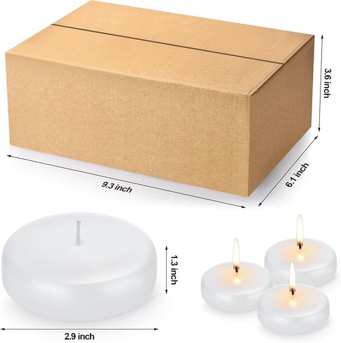 3 inch Floating Candles, 36PACK White/Gold/Red Floating Candle, Long Burning and Smokeless Candle for Wedding, Birthday, Pool, Holiday & Home Decoration Unscented (White) in Saudi Arabia