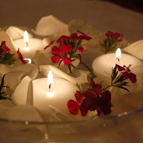3 inch Floating Candles, 36PACK White/Gold/Red Floating Candle, Long Burning and Smokeless Candle for Wedding, Birthday, Pool, Holiday & Home Decoration Unscented (White) in Saudi Arabia