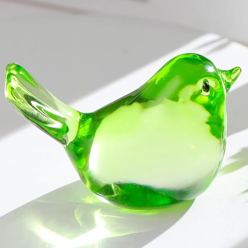Handmade Glass Blue Bird Gifts for Bird Lovers Women Men, Art Glass Birds Collectible Figurines for Desk Table Home Office Decoration in Saudi Arabia
