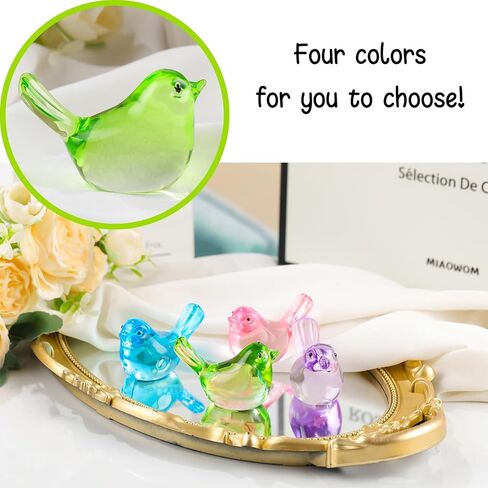 Handmade Glass Blue Bird Gifts for Bird Lovers Women Men, Art Glass Birds Collectible Figurines for Desk Table Home Office Decoration in Saudi Arabia