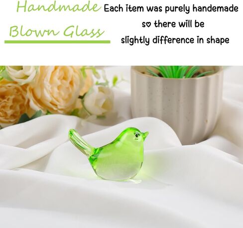 Handmade Glass Blue Bird Gifts for Bird Lovers Women Men, Art Glass Birds Collectible Figurines for Desk Table Home Office Decoration in Saudi Arabia