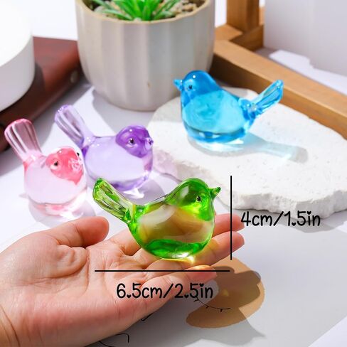 Handmade Glass Blue Bird Gifts for Bird Lovers Women Men, Art Glass Birds Collectible Figurines for Desk Table Home Office Decoration in Saudi Arabia