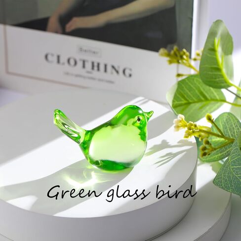 Handmade Glass Blue Bird Gifts for Bird Lovers Women Men, Art Glass Birds Collectible Figurines for Desk Table Home Office Decoration in Saudi Arabia