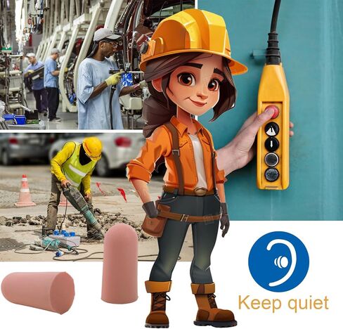 Soft Foam Earplugs 50 Pair,32dB Highest NRR for Noise Reduction,Safety Hearing Protection Ear Plugs for Eliminate The Noise,Contoured for Comfort Slow Rebound,Tapón para el oído (Pink, Normal) in Kuwait