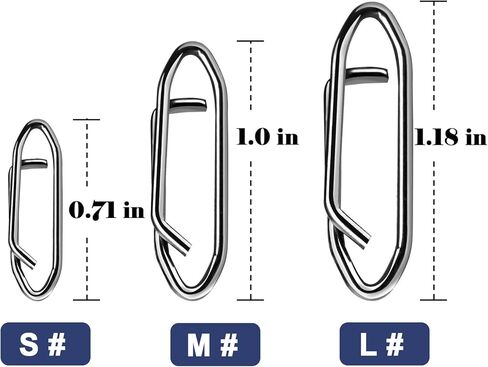 Power Fishing Clip - Topwater Speed Clips 50Pcs Stainless Steel Quick Change Connector,Link Split Rings Snaps for Lures Saltwater Size S# M# L# in Kuwait