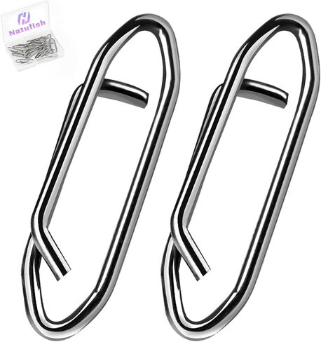 Power Fishing Clip - Topwater Speed Clips 50Pcs Stainless Steel Quick Change Connector,Link Split Rings Snaps for Lures Saltwater Size S# M# L# in Kuwait