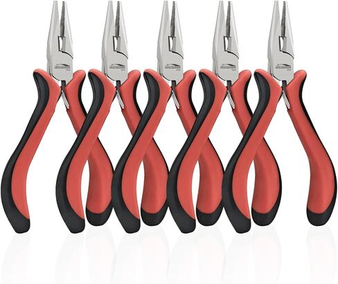 Long Needle Nose Pliers 5.5"-5 Pack Long Nose Mini Precision Pliers for Jewelry Making with Spring Loaded for DIY, Craft, Repairing in Kuwait