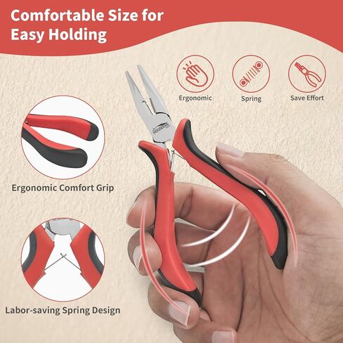 Long Needle Nose Pliers 5.5"-5 Pack Long Nose Mini Precision Pliers for Jewelry Making with Spring Loaded for DIY, Craft, Repairing in Kuwait