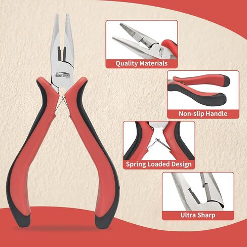 Long Needle Nose Pliers 5.5"-5 Pack Long Nose Mini Precision Pliers for Jewelry Making with Spring Loaded for DIY, Craft, Repairing in Kuwait