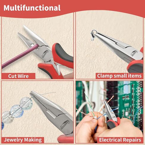 Long Needle Nose Pliers 5.5"-5 Pack Long Nose Mini Precision Pliers for Jewelry Making with Spring Loaded for DIY, Craft, Repairing in Kuwait