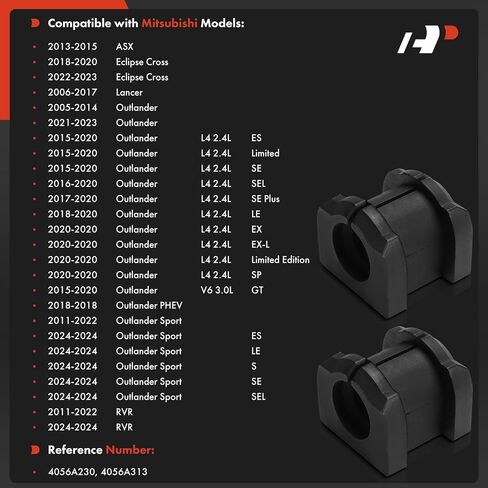 A-Premium 2 x Rear Sway Bar Bushing Kit, Compatible with Mitsubishi Outlander 2005-2023, Lancer 2006-2017, Eclipse Cross, ASX, Outlander PHEV, Outlander Sport in Saudi Arabia