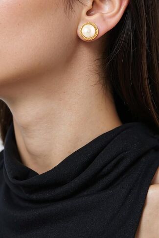 18K Gold Plated Pearl Earrings for Women, Cubic Zirconia Stone Simulated Set Diamond Earrings, Gift for Mom Daughter Sister, Anniversary Birthday Gift, Lightweight Hypoallergenic Jewelry in Kuwait