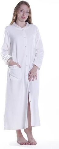 الأكمام الطويلة البوليستر La Cera للسيرة 100 ٪ مطرزة رداء Snapfront Fleece مع إغلاق الزر in Kuwait