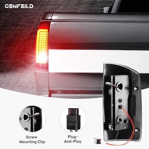 LED Tail Light Assembly + 3rd Third Brake Cargo Lamp Fit for Dodge RAM 1500 07-08, for Dodge RAM 2500 3500 07-09 Pickup [Factory Halogen Type] Smoked Lens 3 Pcs in Saudi Arabia