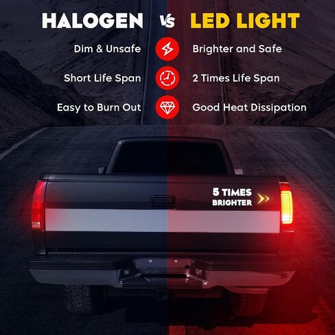 LED Tail Light Assembly + 3rd Third Brake Cargo Lamp Fit for Dodge RAM 1500 07-08, for Dodge RAM 2500 3500 07-09 Pickup [Factory Halogen Type] Smoked Lens 3 Pcs in Saudi Arabia