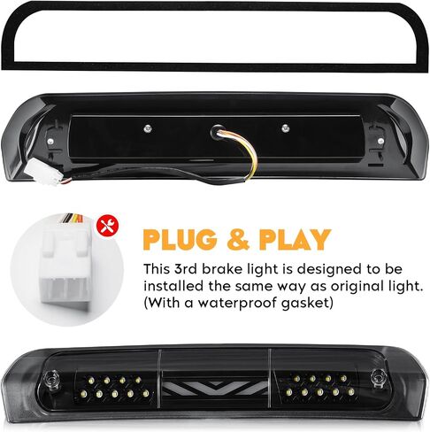 LED Tail Light Assembly + 3rd Third Brake Cargo Lamp Fit for Dodge RAM 1500 07-08, for Dodge RAM 2500 3500 07-09 Pickup [Factory Halogen Type] Smoked Lens 3 Pcs in Saudi Arabia