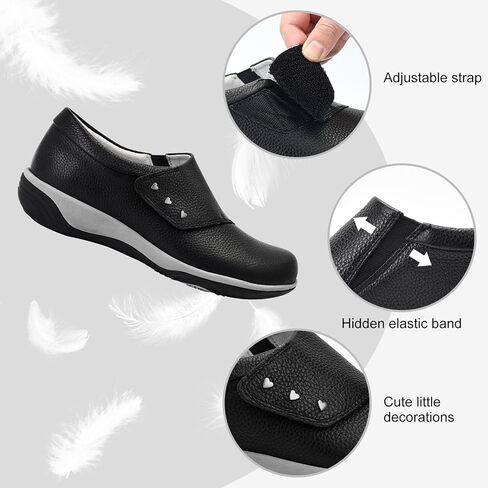 PROCHAIN Women's Leather Slip On Loafers Comfortable Fashion Flat Shoes Casual Lightweight Walking Shoes in Saudi Arabia