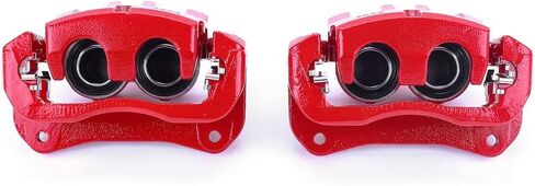 زوج من Power Stop Front S3352 من الفرجار المطلي بمسحوق أحمر عالي الحرارة لـ NX200t، NX250، NX300، NX300h، NX350، NX350h، RX350، RX350L، RX450h، RX450hL، Crown، Highlander [نموذج محدد] in Saudi Arabia