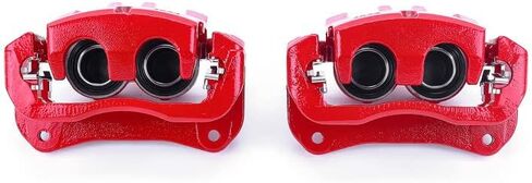 زوج من Power Stop Front S3352 من الفرجار المطلي بمسحوق أحمر عالي الحرارة لـ NX200t، NX250، NX300، NX300h، NX350، NX350h، RX350، RX350L، RX450h، RX450hL، Crown، Highlander [نموذج محدد] in Saudi Arabia