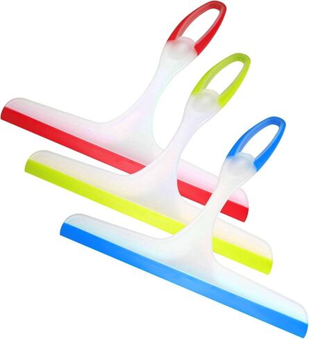 Shower Squeegee for Glass Doors, 3pcs Bathroom Squeegee for Shower Glass Cleaner Squeegee, Window Cleaning Squeegee Glass Shower Door Squeegee for Car Window Wiper Mirror Glass Windshield Squeegee in Kuwait