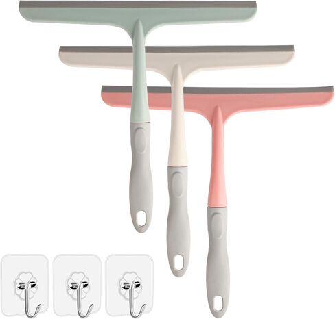 Shower Squeegee for Glass Doors, 3pcs Bathroom Squeegee for Shower Glass Cleaner Squeegee, Window Cleaning Squeegee Glass Shower Door Squeegee for Car Window Wiper Mirror Glass Windshield Squeegee in Kuwait