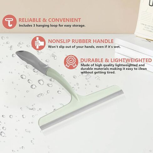 Shower Squeegee for Glass Doors, 3pcs Bathroom Squeegee for Shower Glass Cleaner Squeegee, Window Cleaning Squeegee Glass Shower Door Squeegee for Car Window Wiper Mirror Glass Windshield Squeegee in Kuwait