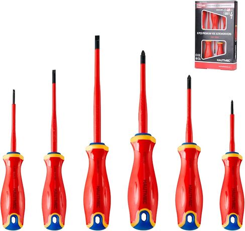 HAUTMEC 6Pcs Small Screwdriver Set 1000V Insulated Screwdriver Set Precision Screwdriver Set, Mini Screwdriver Set with Slotted and Phillips Magnetic Tip in Kuwait