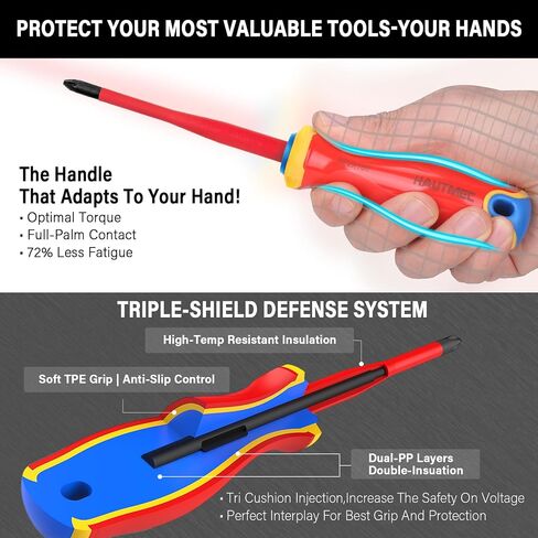 HAUTMEC 6Pcs Small Screwdriver Set 1000V Insulated Screwdriver Set Precision Screwdriver Set, Mini Screwdriver Set with Slotted and Phillips Magnetic Tip in Kuwait