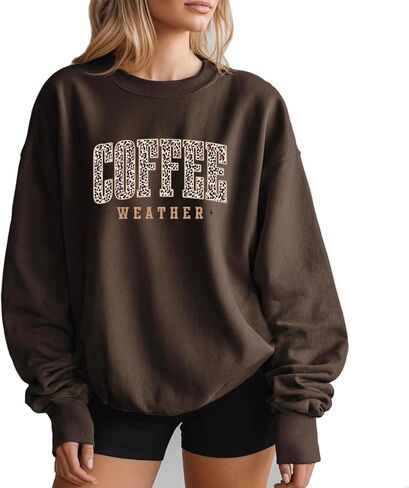سويت شيرت Verita Culture Fall Coffee Season للسيدات لموسم الخريف بأكمام طويلة وقمصان جرافيك مريحة لمحبي الطقس بلوفر علوي in Kuwait
