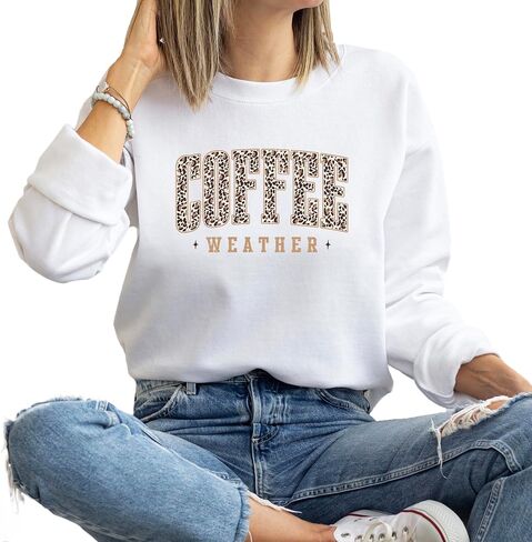 سويت شيرت Verita Culture Fall Coffee Season للسيدات لموسم الخريف بأكمام طويلة وقمصان جرافيك مريحة لمحبي الطقس بلوفر علوي in Kuwait