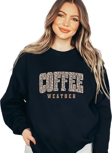 سويت شيرت Verita Culture Fall Coffee Season للسيدات لموسم الخريف بأكمام طويلة وقمصان جرافيك مريحة لمحبي الطقس بلوفر علوي in Kuwait