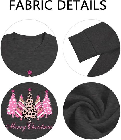 Christmas Sweatshirts for Women Christmas Tree Long Sleeve Shirt Merry Xmas Holiday Sequin Pullover Tops in Kuwait