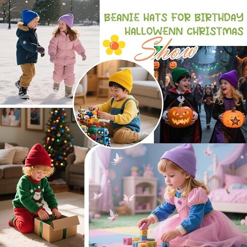 Zando Unisex Cute Kids Beanie for Girls Boys Slouchy Warm Baby Winter Hat Girls Boys Beanie Knit Hat Toddler Beanies for Kids in Kuwait