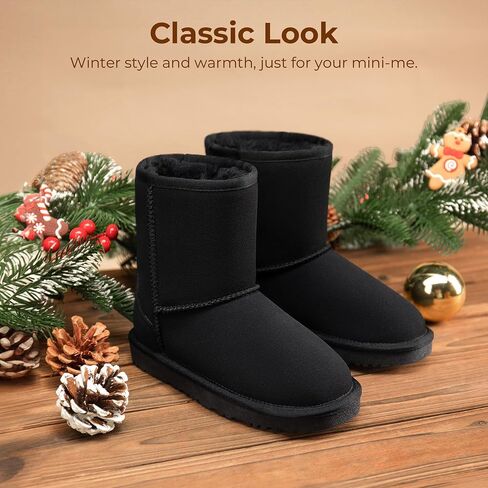 أحذية DREAM PAIRS للبنات والأولاد للأطفال مبطنة بالفرو الصناعي للشتاء والثلج FuzzyClassic للأطفال متوسط ​​التمهيد in Kuwait