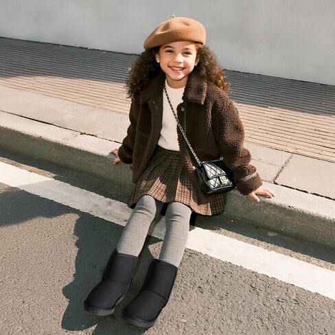 أحذية DREAM PAIRS للبنات والأولاد للأطفال مبطنة بالفرو الصناعي للشتاء والثلج FuzzyClassic للأطفال متوسط ​​التمهيد in Kuwait