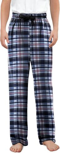storeofbaby Boys Casual Plaid Pants Loose Elastic Waist Long Trousers with Pockets in Kuwait