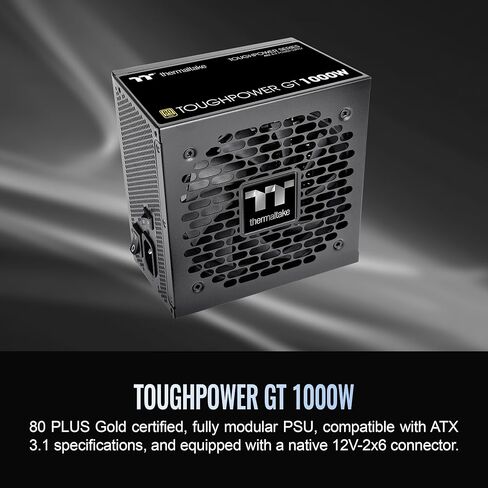 Thermaltake Toughpower GT 850W ATX 3.1 Standard Power Supply; 80 Plus Gold Efficiency; Smart Zero Fan; Native 450W PCIe 5.1 Connector; PS-TPT-0850FNFAGU-3; 5 Year Warranty in Kuwait