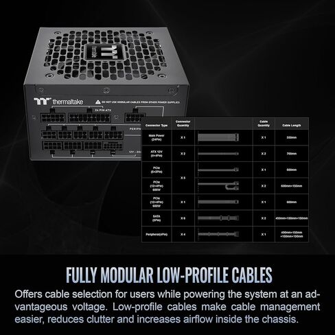 Thermaltake Toughpower GT 850W ATX 3.1 Standard Power Supply; 80 Plus Gold Efficiency; Smart Zero Fan; Native 450W PCIe 5.1 Connector; PS-TPT-0850FNFAGU-3; 5 Year Warranty in Kuwait