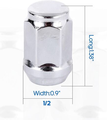 ECCPP 1/2 Wheel Lug Nuts 24 Pieces 1/2-20 Thread Size Silver Chrome Bulge Acorn Drive Close End 3/4" Socket Lug Nuts for Dodge Dakota Durango Viper 1991-2010 in Saudi Arabia