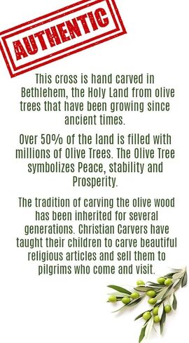 7 Inch Holy Crucifix, Olive Wood Catholic Wall Crucifix Cross Hand Carved in the Holy Land with Mother of Pearl & 4 Lenses with Holy Relics - Unique gift for Christmas or any Special Occasion in Saudi Arabia
