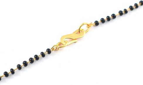 JewarHaat Indian Silver Gold-Plated CZ Studded & Beaded Mangalsutra with Earrings for Women in Saudi Arabia