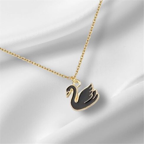 KOTLC Merch Black Swan Jewelry Trio مع قلادة وأقراط وسوار مطرز مينا خفيفة الوزن وإكسسوارات خيالية ذهبية اللون لمحبي KeeperOTLC مجوهرات خيالية للبالغين والنساء in Saudi Arabia