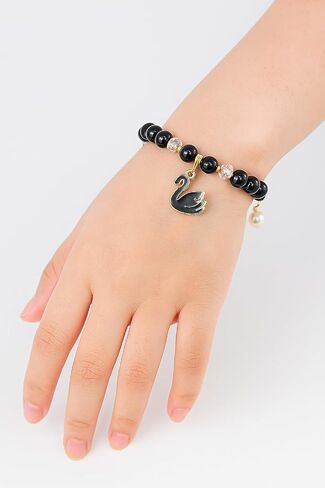 KOTLC Merch Black Swan Jewelry Trio مع قلادة وأقراط وسوار مطرز مينا خفيفة الوزن وإكسسوارات خيالية ذهبية اللون لمحبي KeeperOTLC مجوهرات خيالية للبالغين والنساء in Saudi Arabia