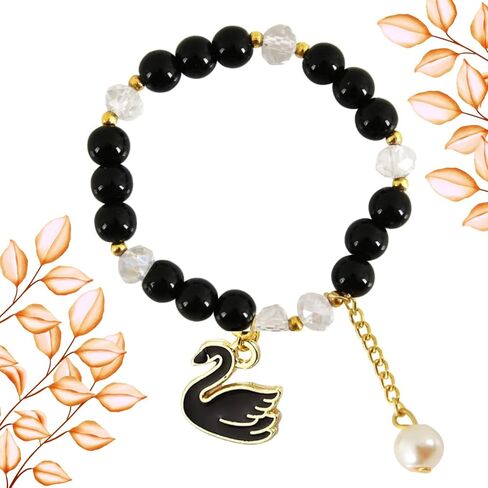 KOTLC Merch Black Swan Jewelry Trio مع قلادة وأقراط وسوار مطرز مينا خفيفة الوزن وإكسسوارات خيالية ذهبية اللون لمحبي KeeperOTLC مجوهرات خيالية للبالغين والنساء in Saudi Arabia
