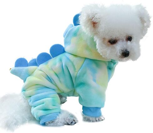Dinosaur Costume for Small Dogs and Cats, Dog Hoodies Cold Weather Coat,Dog Pajamas for Christmas Halloween in Kuwait